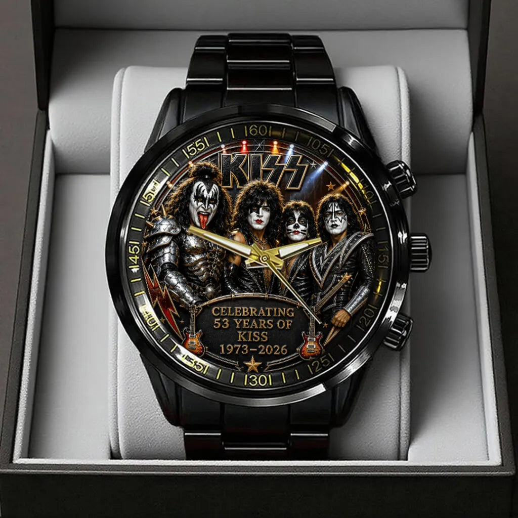 KISS 53 Years Anniversary Black Stainless Steel Watch - TANTN24553