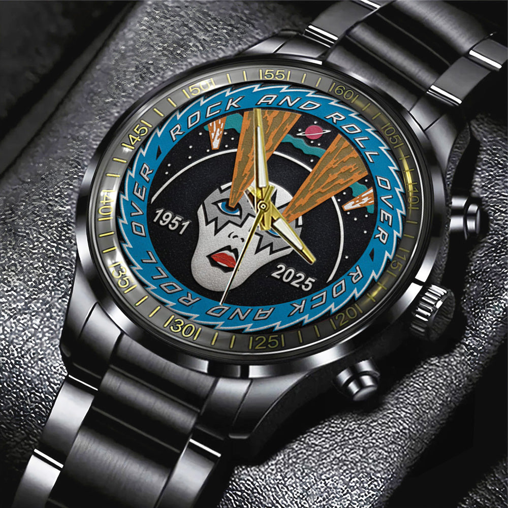 KISS x Ace Frehley Black Stainless Steel Watch - TANTN17567