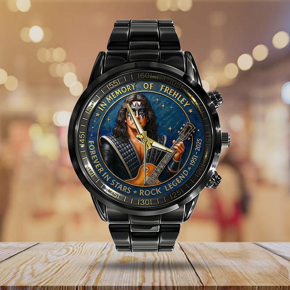KISS x Ace Frehley Black Stainless Steel Watch - TANTN17617