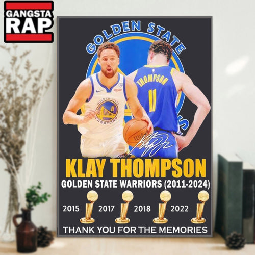 Klay Thompson NBA Golden State Warriors 2011-2024 Poster Canvas Art