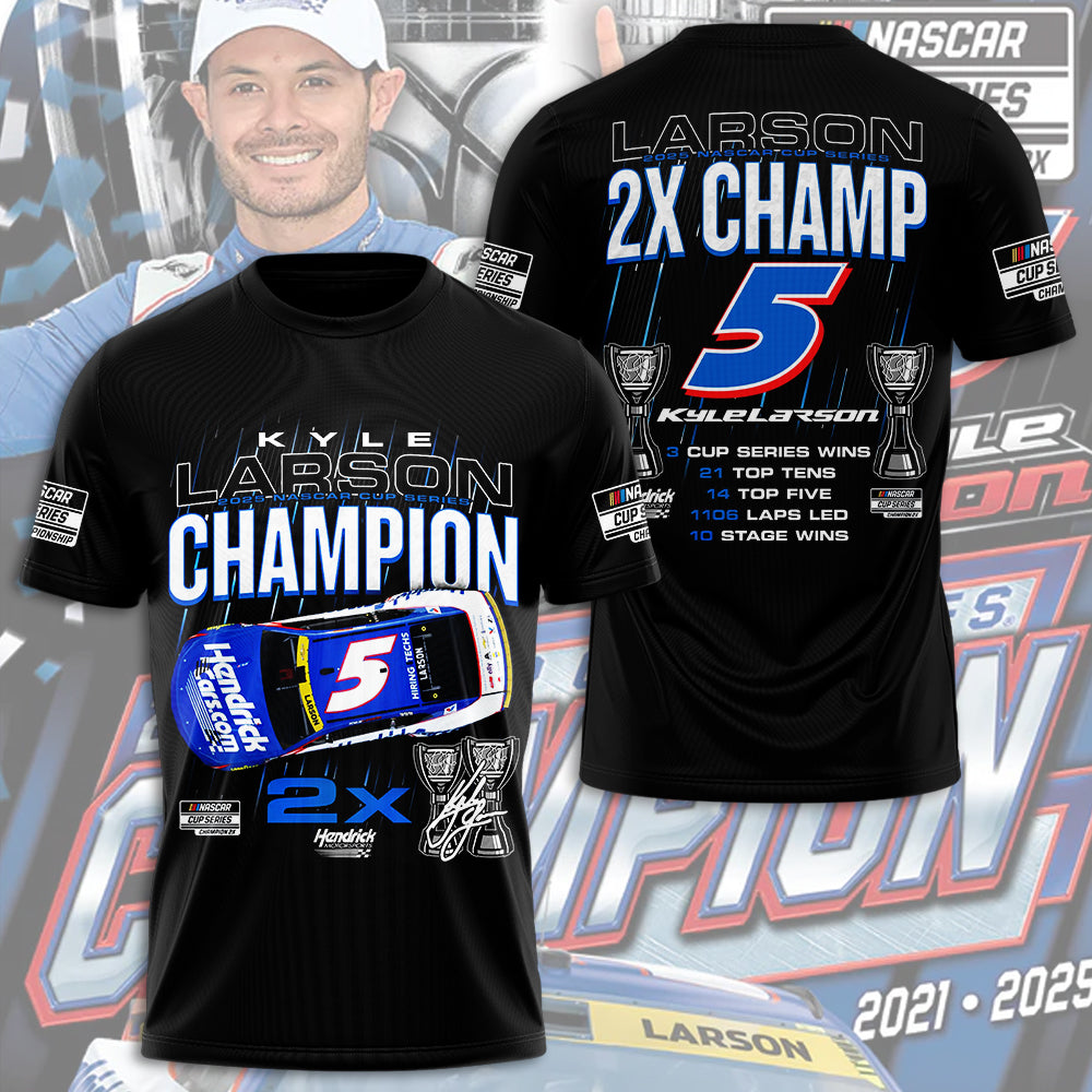 Kyle Larson 2025 NASCAR Cup Series Champion 3D Apparel – HOATT14314