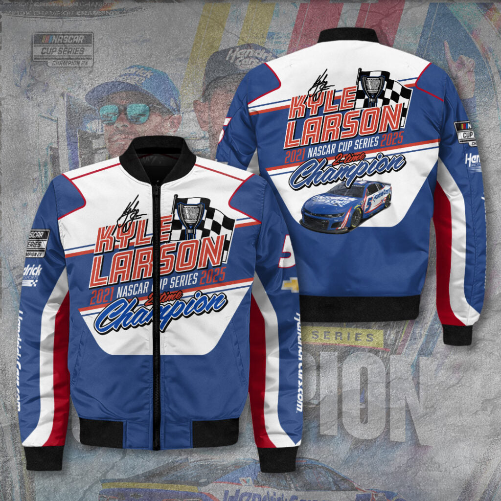 Kyle Larson 2025 NASCAR Cup Series Champion 3D Bomber Jacket – TANTN18119