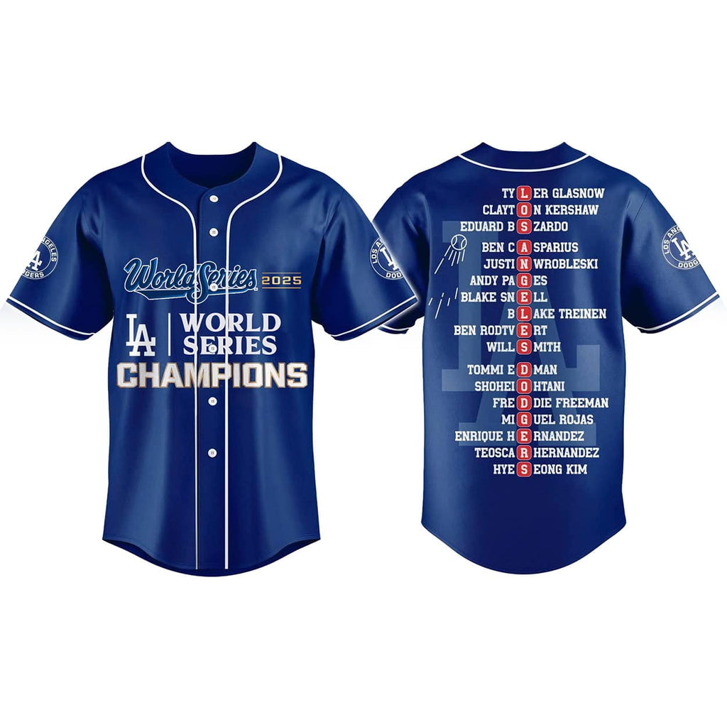 LA Dodgers 2025 World Series Champions Baseball Jersey