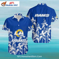 LA Rams Blue And White Winter Tree Pattern NFL Hawaiian Shirt