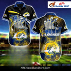 LA Rams Claw Lightning Effect NFL Hawaiian Shirt And Shorts