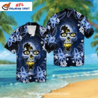 LA Rams Dark Skull Floral Beach Theme NFL Hawaiian Shirt