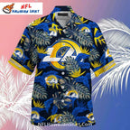 LA Rams Dark Tropical Leaves NFL Hawaiian Aloha Shirt