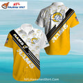 LA Rams Diagonal Stripe Yellow And White NFL Hawaiian Shirt