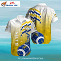 LA Rams Gradient Yellow And White Flaming Football Hawaiian