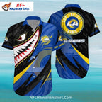 LA Rams Shark Teeth Design NFL Hawaiian Aloha Shirt