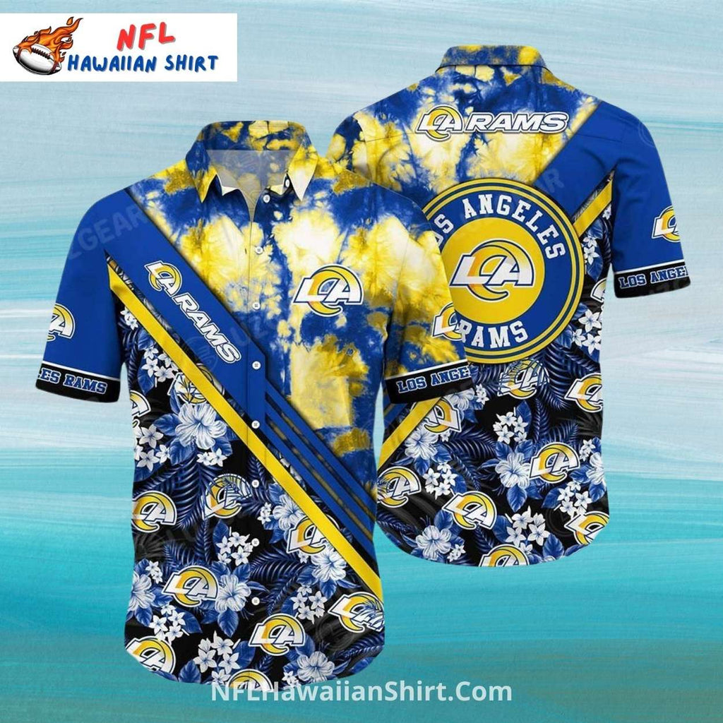 LA Rams Tie-Dye Floral NFL Hawaiian Aloha Shirt