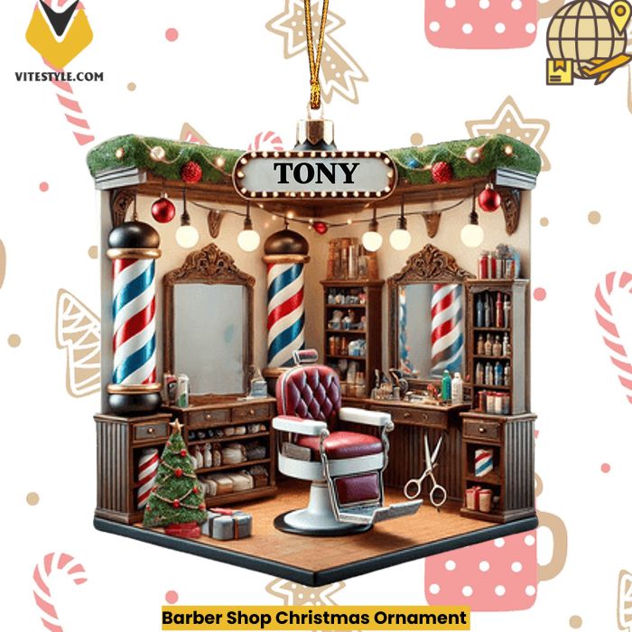 Barber Shop Christmas Ornament