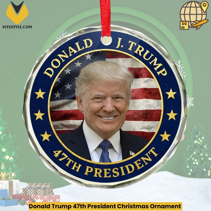 Donald Trump 47th President Christmas Ornament