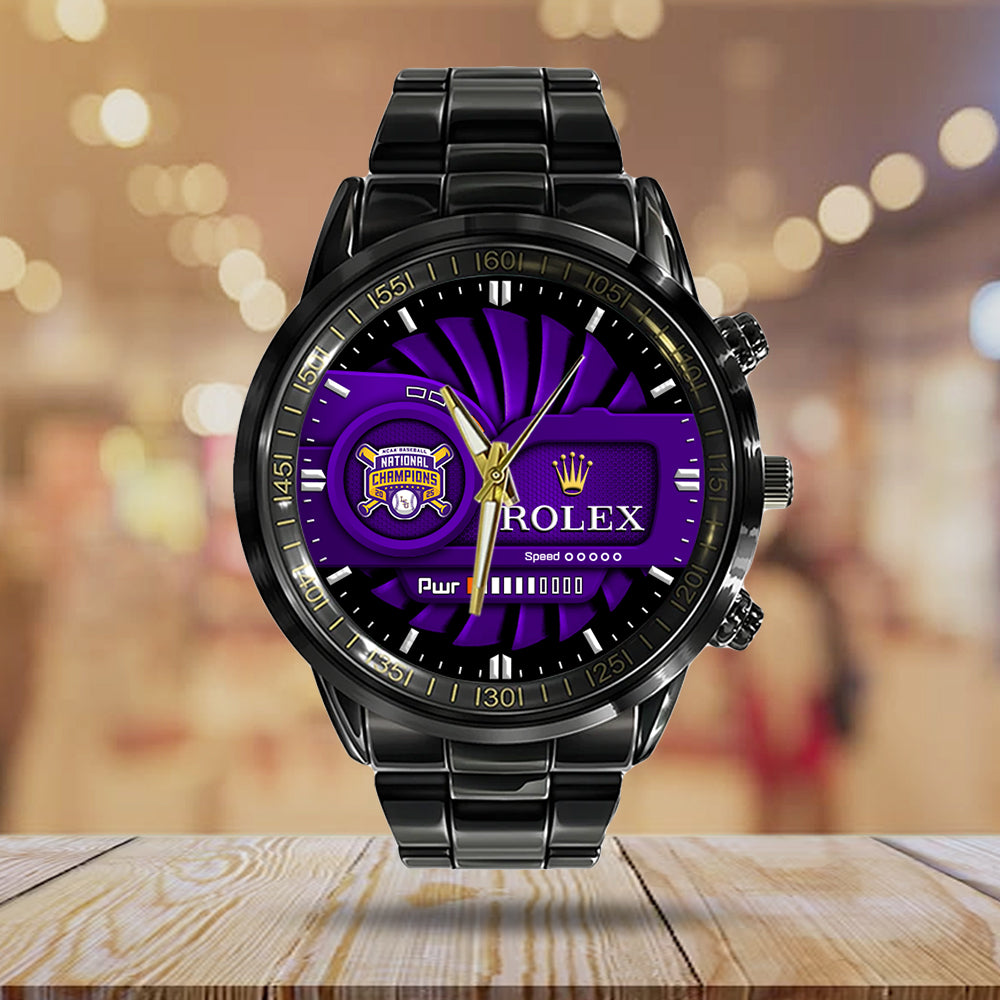 LSU Tigers Baseball 2025 National Champions x Rolex Black Stainless Steel Watch - MAITM 12012