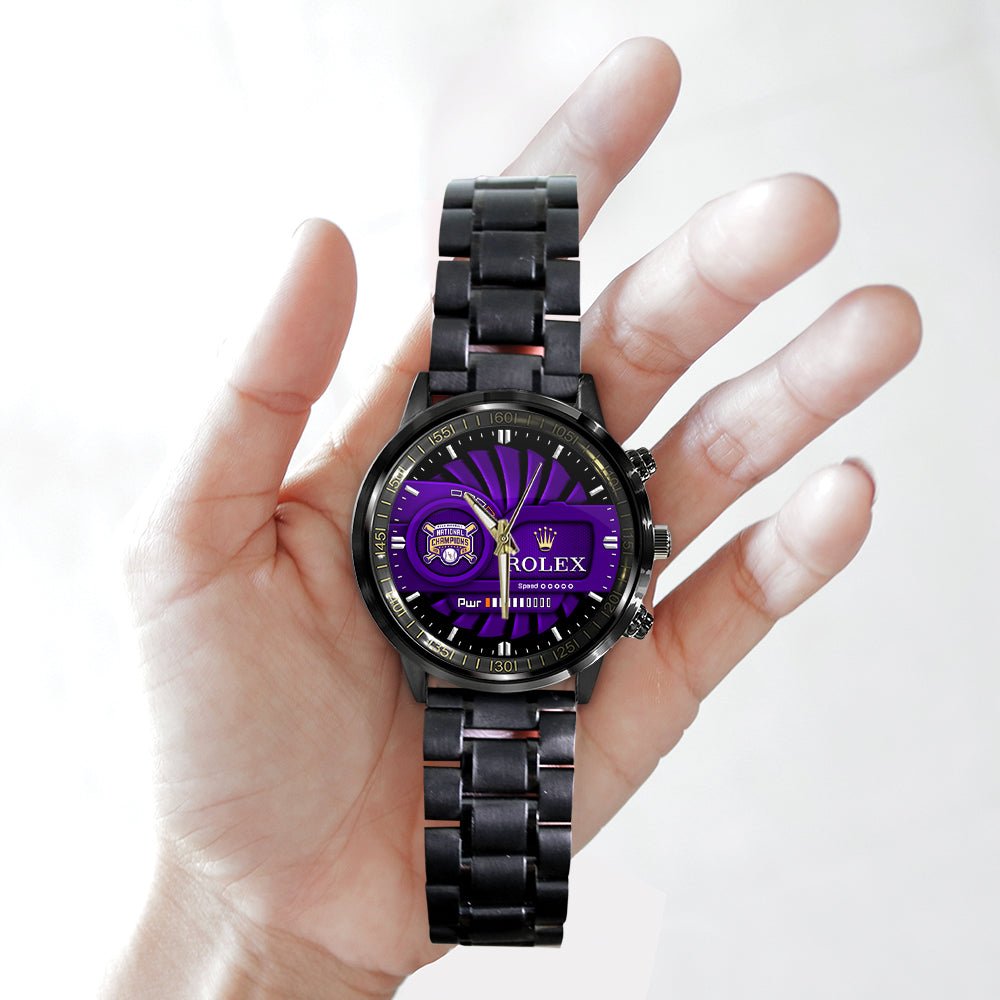 LSU Tigers Baseball 2025 National Champions x Rolex Black Stainless Steel Watch - MAITM 12012
