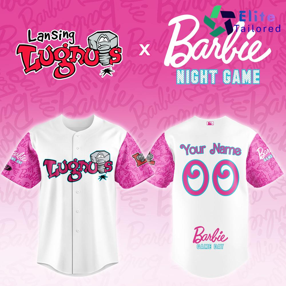 Lansing Lugnuts Barbie Night Game MiLB Custom Baseball Jersey