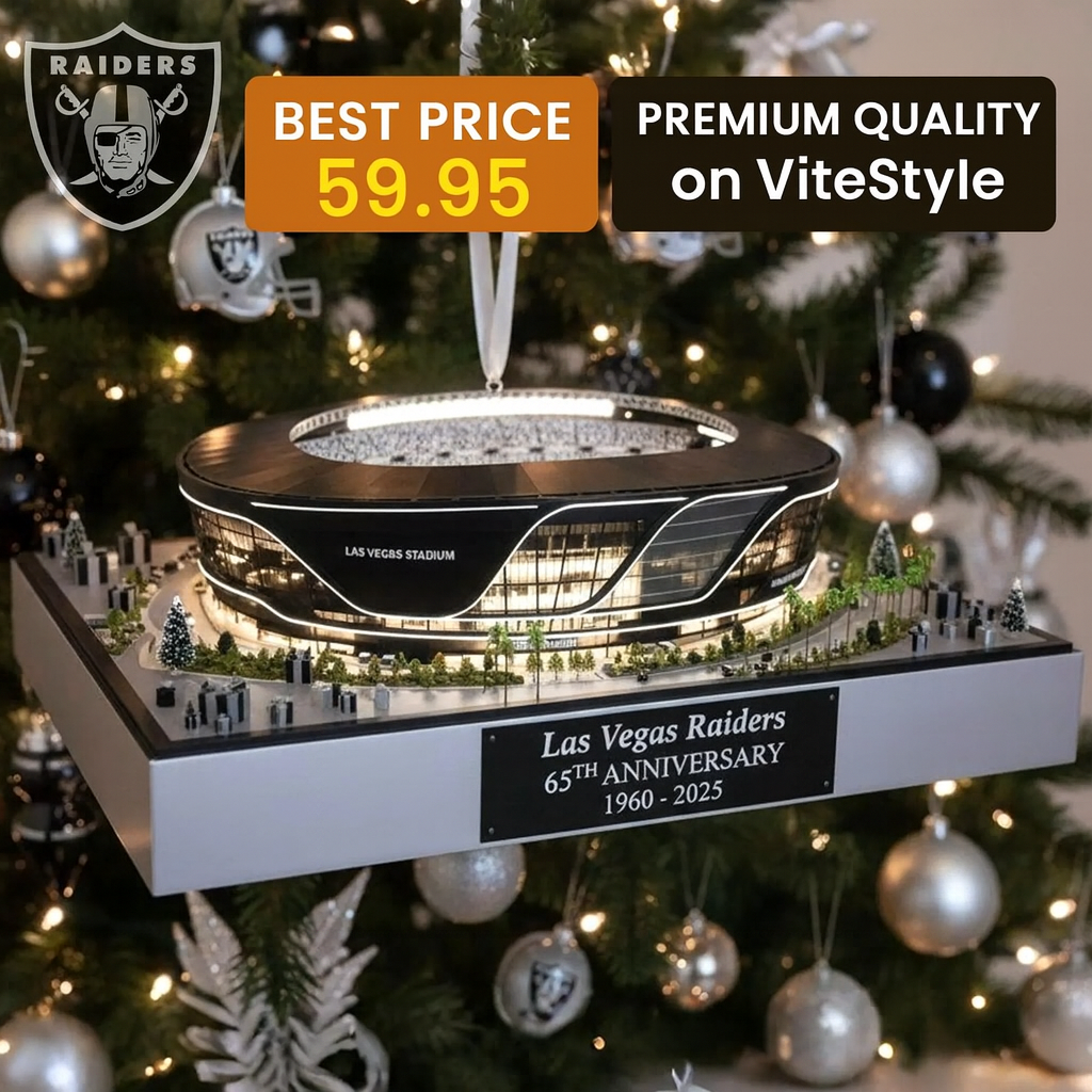 Las Vegas Raiders 65th Anniversary Stadium Ornament