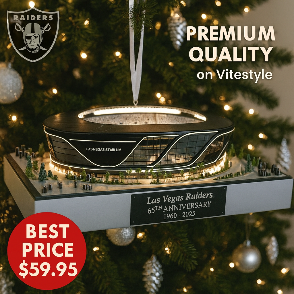 Las Vegas Raiders 65th Anniversary Stadium Ornament