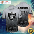 Las Vegas Raiders Aloha Shirt Dark Flamingo And Leaf Design