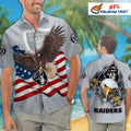Las Vegas Raiders Aloha Shirt Eagle And American Flag