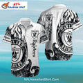 Las Vegas Raiders Aloha Shirt Fire And Vintage Script Print