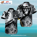 Las Vegas Raiders Aloha Shirt Palm Tree Black And White