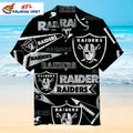 Las Vegas Raiders Aloha Shirt With Football And Banner Design