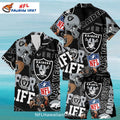 Las Vegas Raiders Aloha Shirt With NFL Logos and Graphics