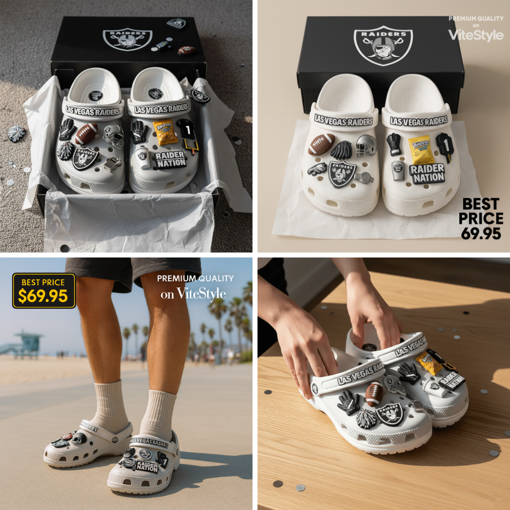 Las Vegas Raiders Crocs Charms