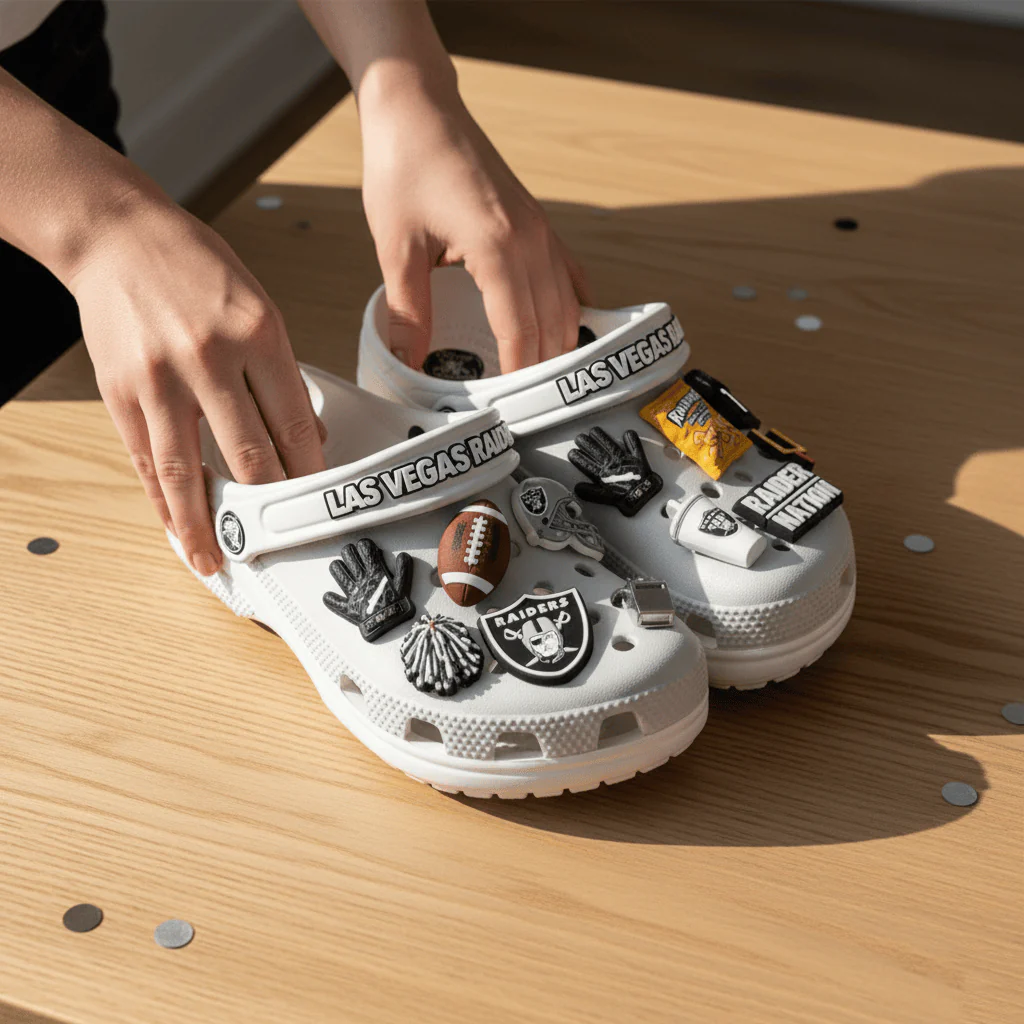 Las Vegas Raiders Crocs Charms
