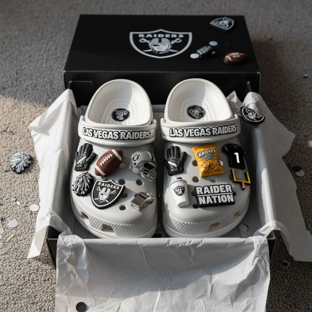 Las Vegas Raiders Crocs Charms