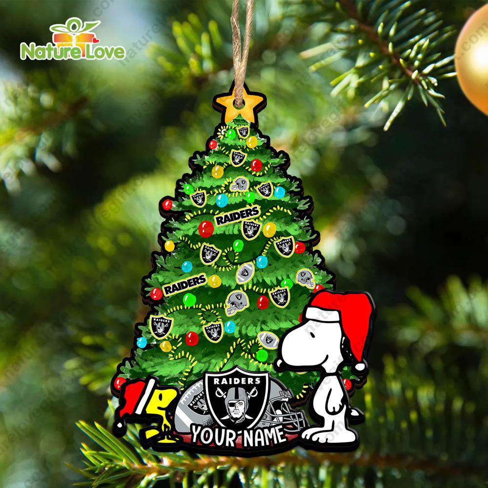 Las Vegas Raiders Custom Snoopy Peanuts Christmas Ornament Xmas Tree Decorations