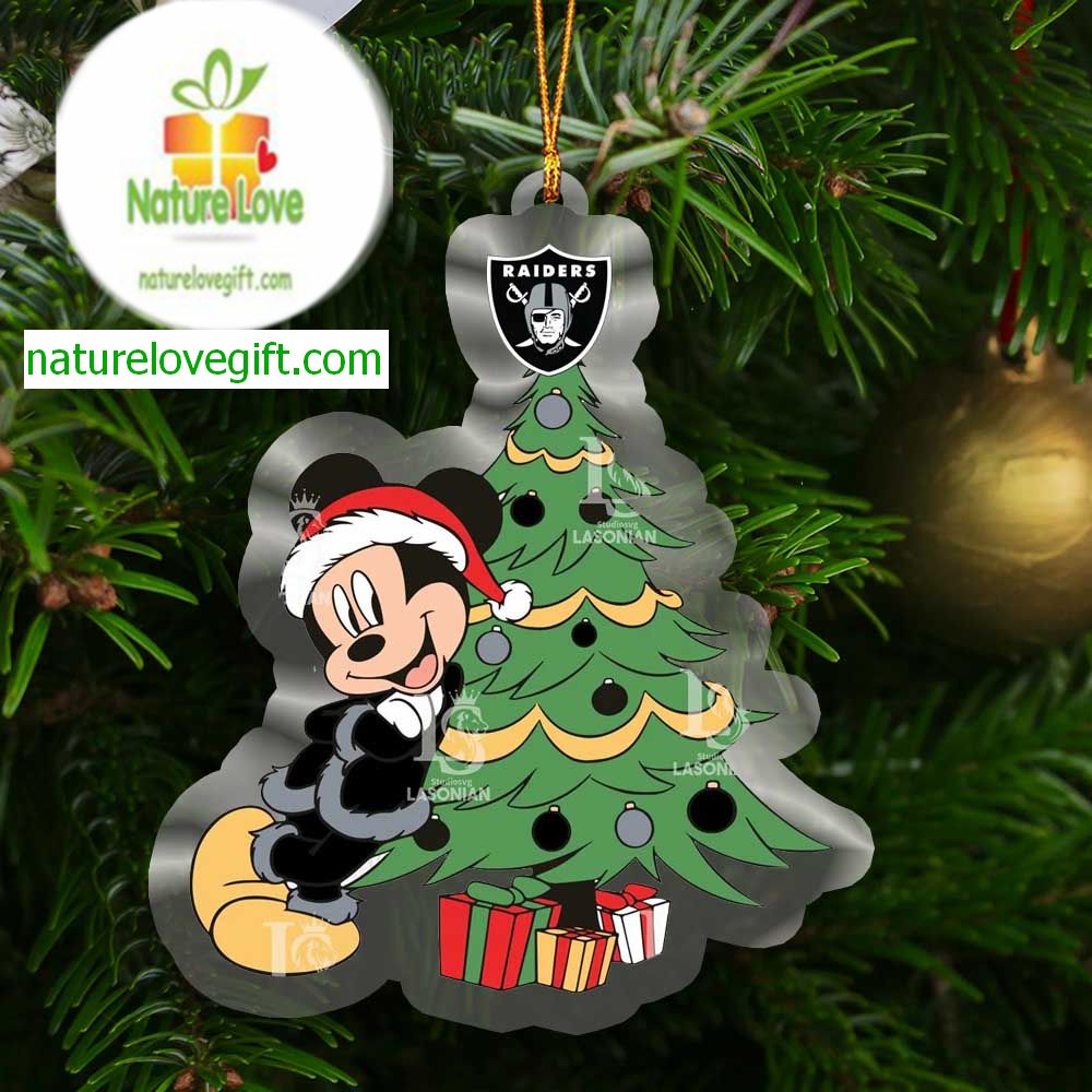 Las Vegas Raiders Mickey Christmas Tree NFL Christmas Tree Decoration Ornament