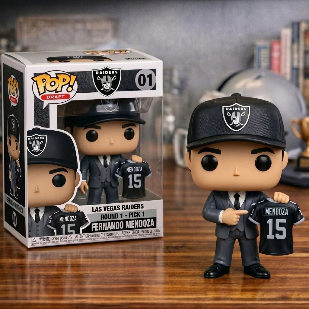 Las Vegas Raiders Round 1 Pick 1 Fernando Mendoza Pop Vinyl
