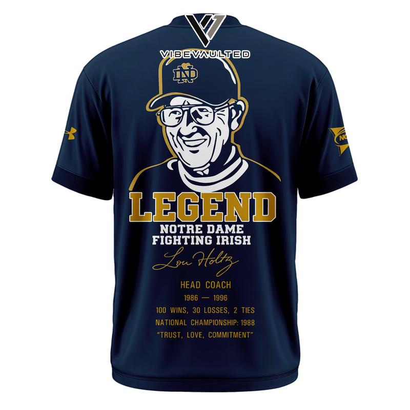 Legend Lou Holtz Notre Dame Fighting Irish Football Tee Shirt