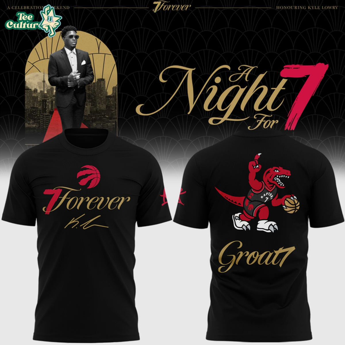 Limited Edition Toronto Raptors Kyle Lowry Groat7 Red T-shirt