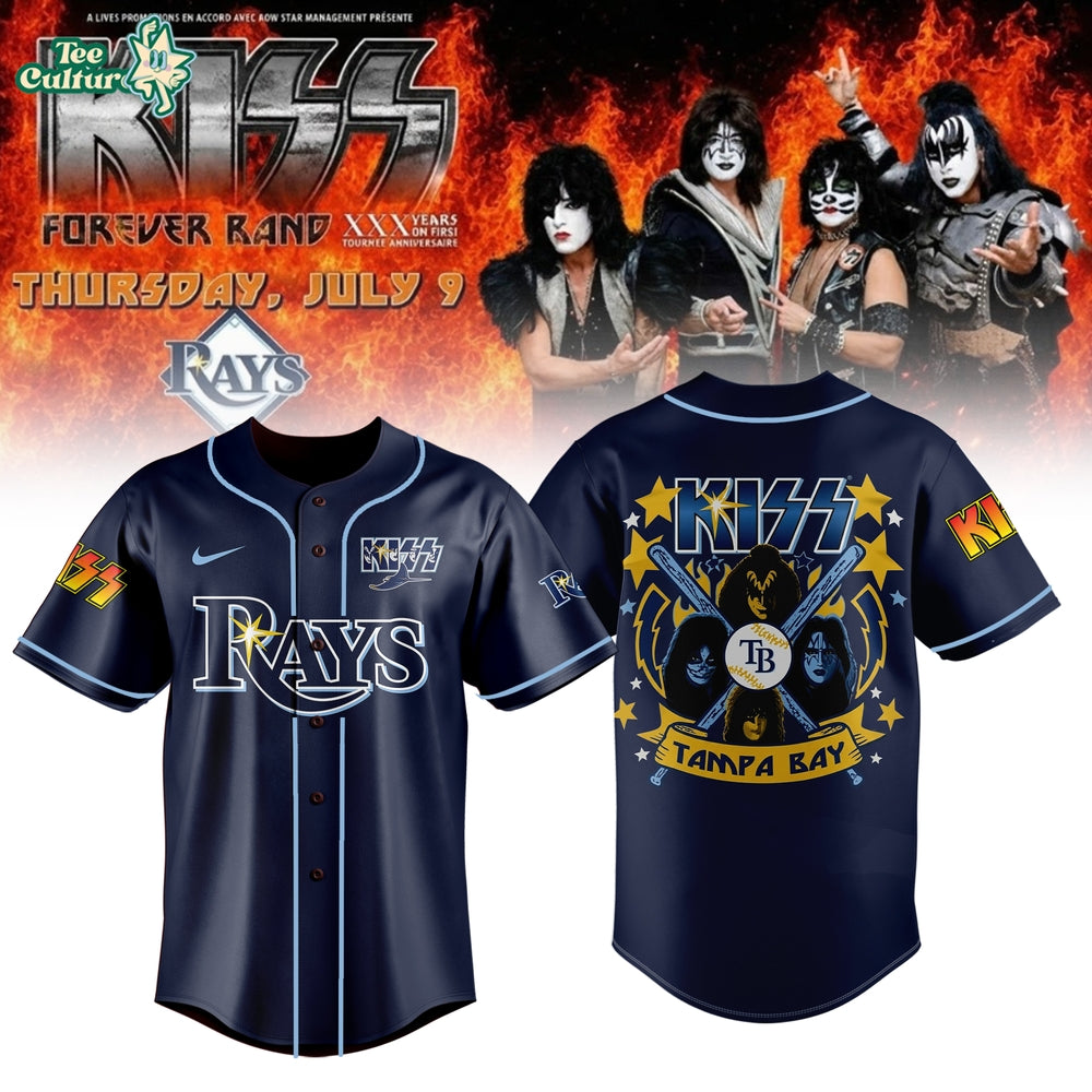 Limited Editon Rays x KISS Forever Band Tour 2026 Baseball Jersey