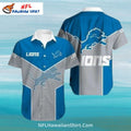 Lions Hawaiian Shirt Blue And Gray Modern Striped Design