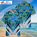 Lions Hawaiian Shirt Ocean Island Palm Tree Beach Theme