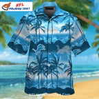 Lions Hawaiian Shirt Sunset Beach Palm Tree Pattern