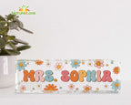 Little Flower Custom Teacher Name Sign Personalized Acrylic Plaque Teacher Gifts