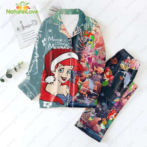 Little Mermaid Christmas Disney Princess Pajamas Set