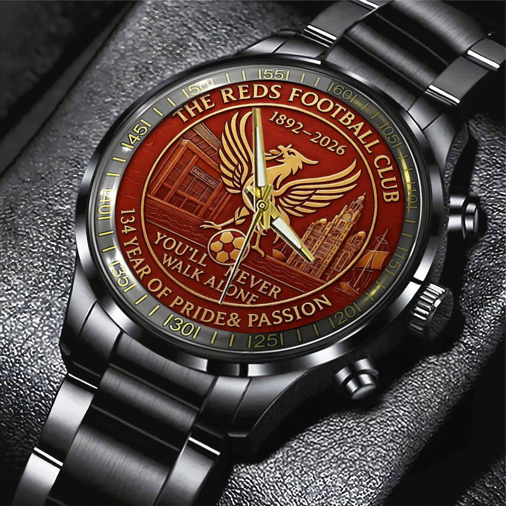 Liverpool FC Black Stainless Steel Watch - TANTN18689
