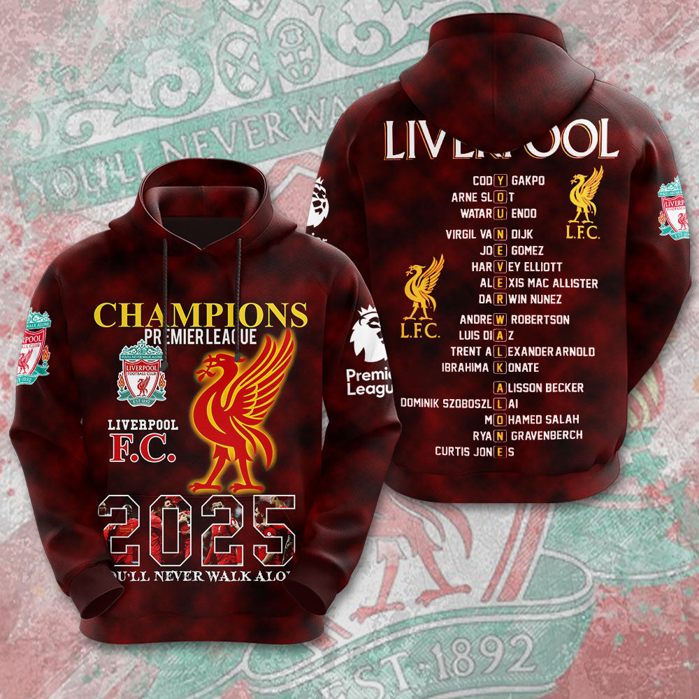 Liverpool FC 2024/25 Premier League Champions 3D Apparel – MAITM 11153
