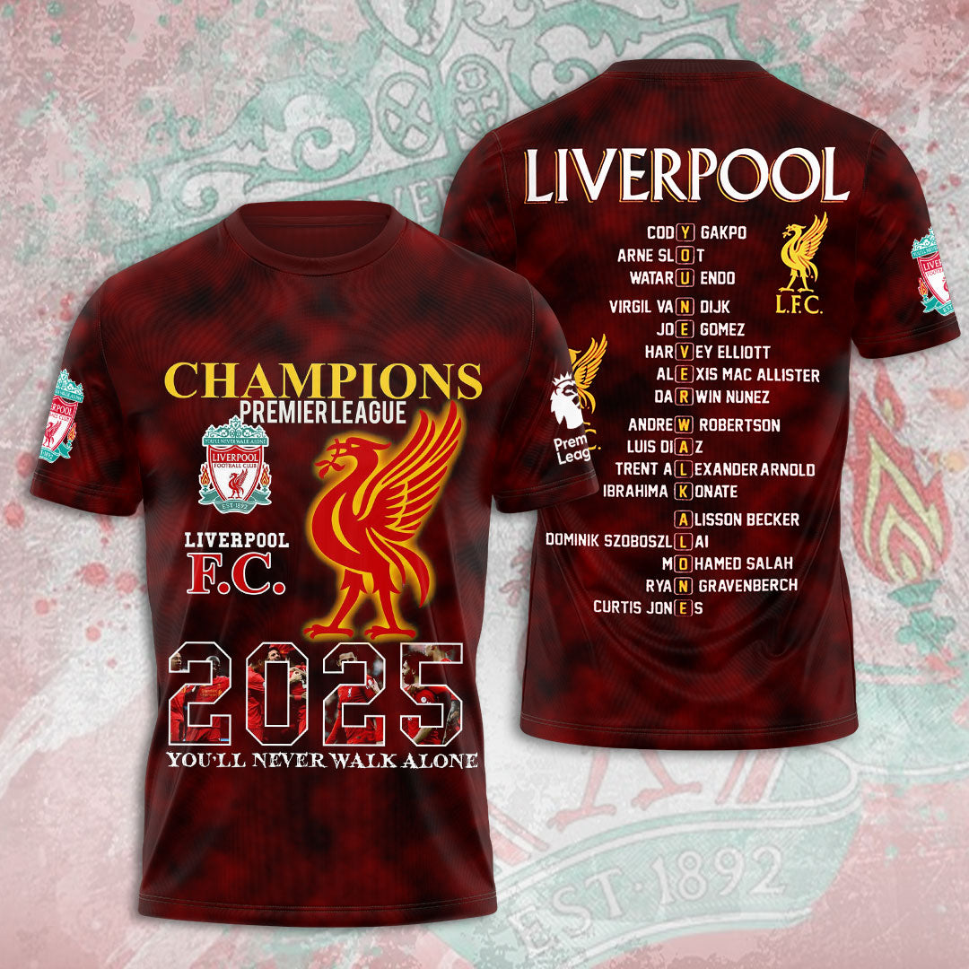 Liverpool FC 2024/25 Premier League Champions 3D Apparel – MAITM 11153