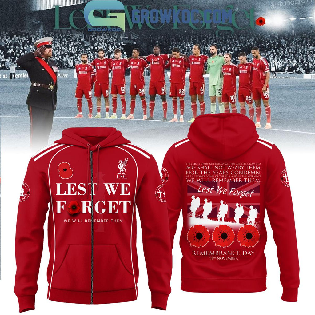 Liverpool Lest We Forget Hoodie Shirt