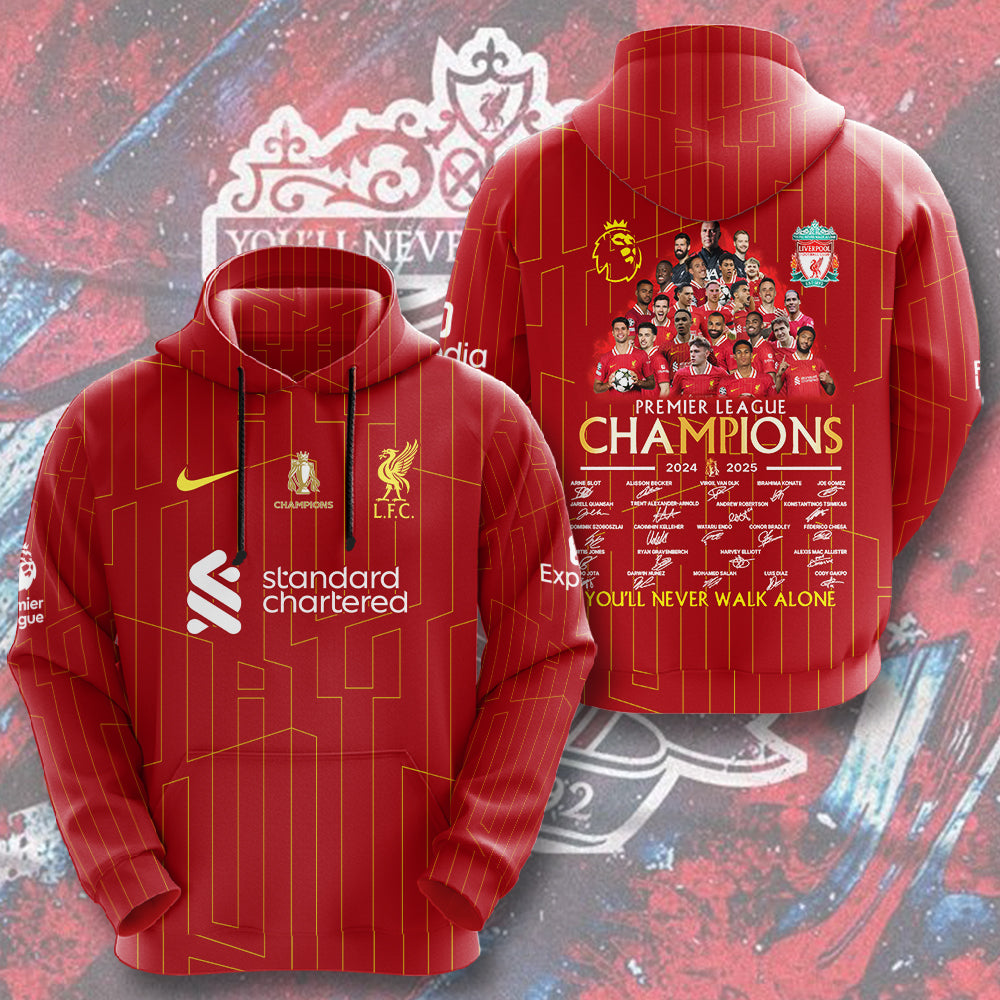 Liverpool FC 2024/25 Premier League Champions 3D Apparel – HOATT 10618
