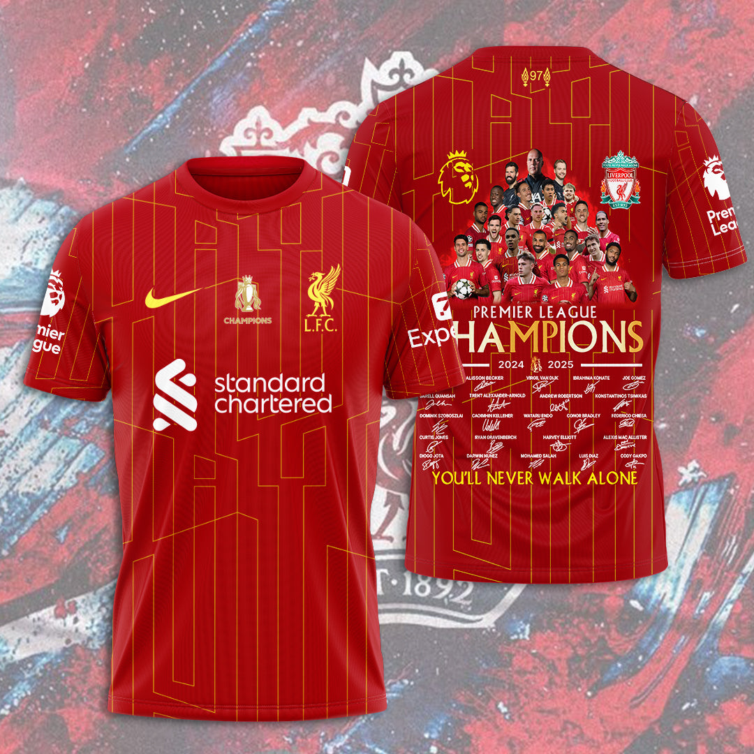 Liverpool FC 2024/25 Premier League Champions 3D Apparel – HOATT 10618