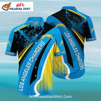 Los Angeles Chargers Aloha Shirt With Bold Stripes And Logos