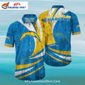 Los Angeles Chargers Aloha Shirt With Grunge And Swirl Graphics